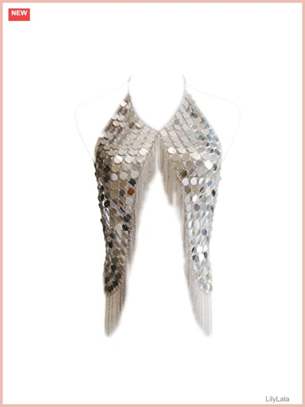 Sequins Bra Chain Body Jewelry Tassel Waist Chain for Women